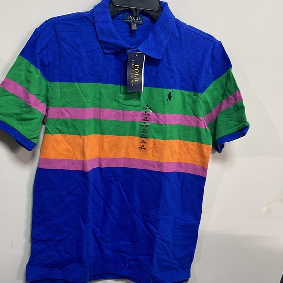 Brand new Polo by Ralph Lauren Boys Size 18-20 (X Large) Blue/Green/Orange - Picture 2 of 8
